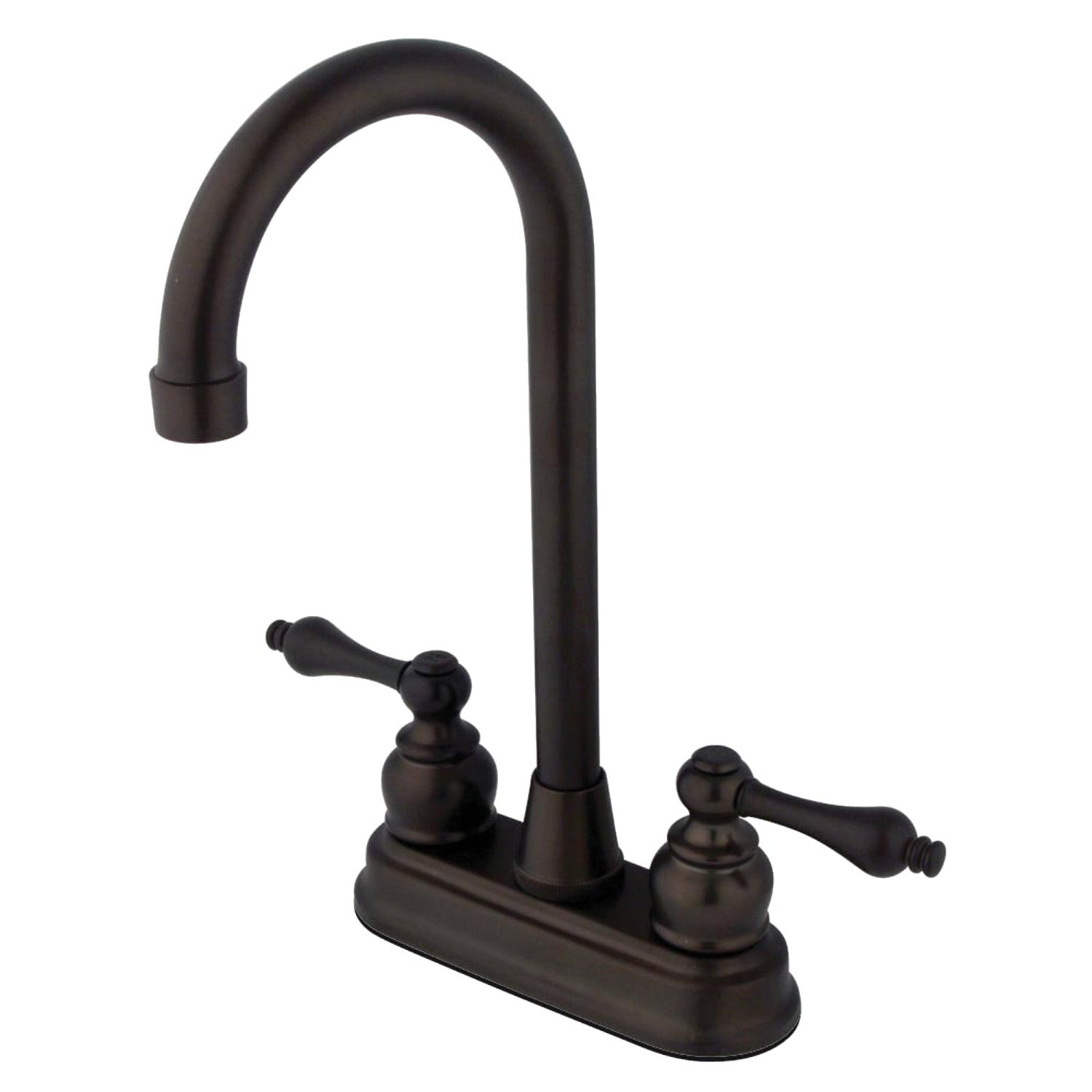 Kingston Tulare KB495AL - Victorian Two-Handle 2-Hole Deck Mount Bar Faucet, Oil Rubbed Bronze — image 1
